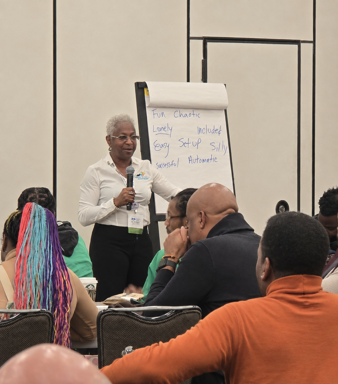 Dr. Cassondra Corbin-Thaddies facilitating an interactive professional learning experience.